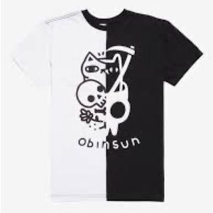 OBINSUN split front cat reaper tee